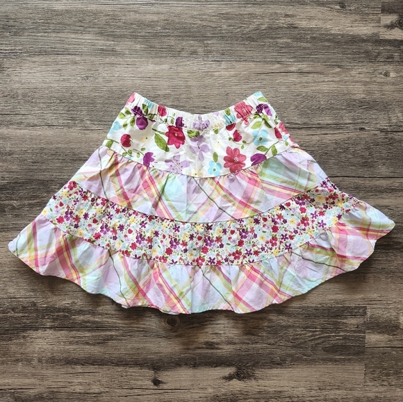 Crazy 8 3t Floral And Plaid Tiered Skirt - Picture 2 of 3